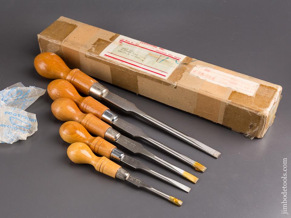 Set of Five FOOTPRINT Beech Handled Cabinet Maker's Screwdrivers MINT in Original Box - 85703