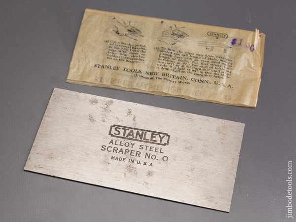 Mint! STANLEY Hand Scraper No. 0 Blade MINT in Original Wrapper - 85738