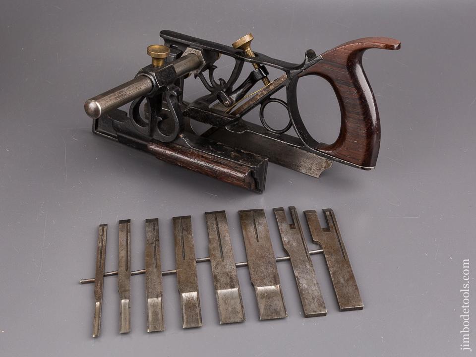 PHILLIPS Patent August 13, 1867 BABSON & REPPELLIER Improved Plow Plane with Eight Cutters - 85760U