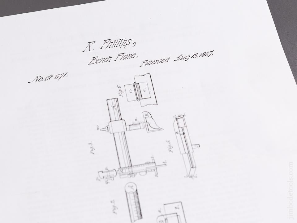 PHILLIPS Patent August 13, 1867 BABSON & REPPELLIER Improved Plow Plane with Eight Cutters - 85760U