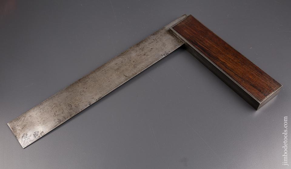 RARE 12 inch Size STANLEY No. 1 Iron Try Square with Rosewood Infill circa 1871-87 - 85769