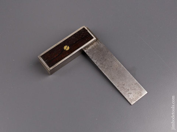 Four inch STANLEY No. 1 Iron Try Square with Rosewood Infill circa 1871-87 - 85770
