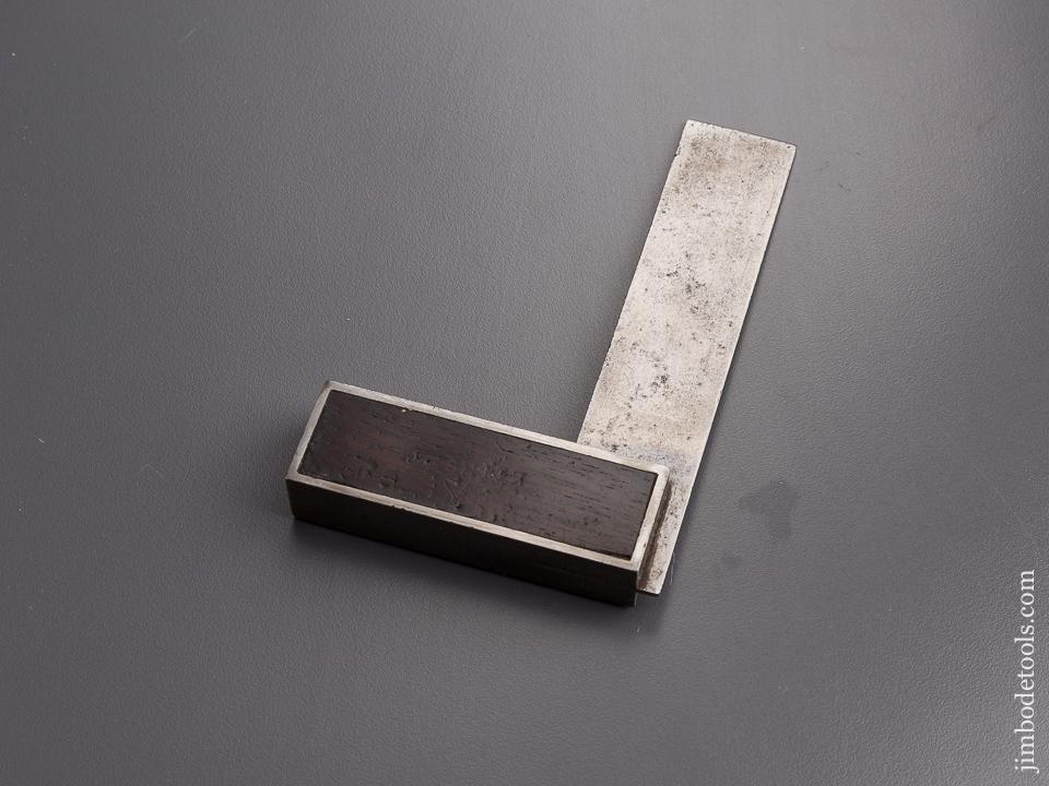 Four inch STANLEY No. 1 Iron Try Square with Rosewood Infill circa 1871-87 - 85770