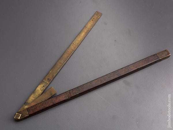 Early Rosewood & Brass Two Foot Ship's Bevel - 85786