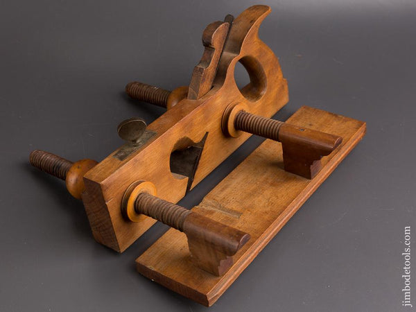 RARE Screw Arm Moving Filletster Plane by CASEY & CO AUBURN NY circa 1830s-50s GOOD++ - 85800