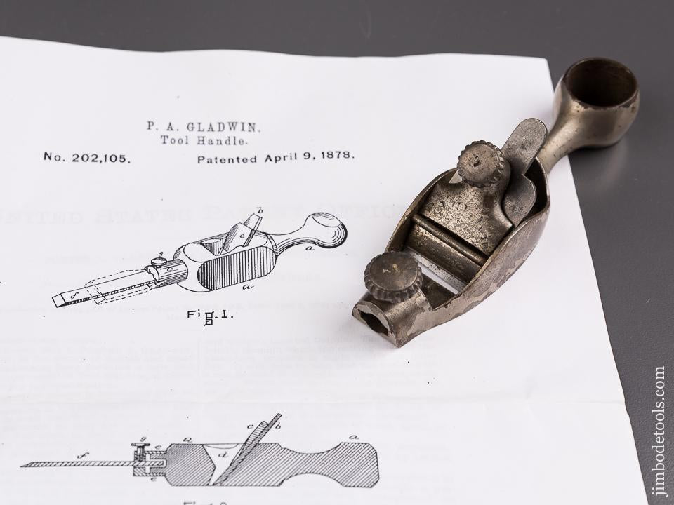 GLADWIN Patent April 9, 1878 Tool Handle RARE! - 85802