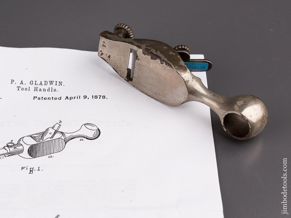 GLADWIN Patent April 9, 1878 Tool Handle RARE! - 85802