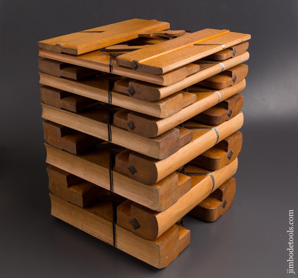 MAGNIFICENT! Set of Twenty Hollows & Rounds Molding Planes by JJ STYLES KINGSTON NY - 85809