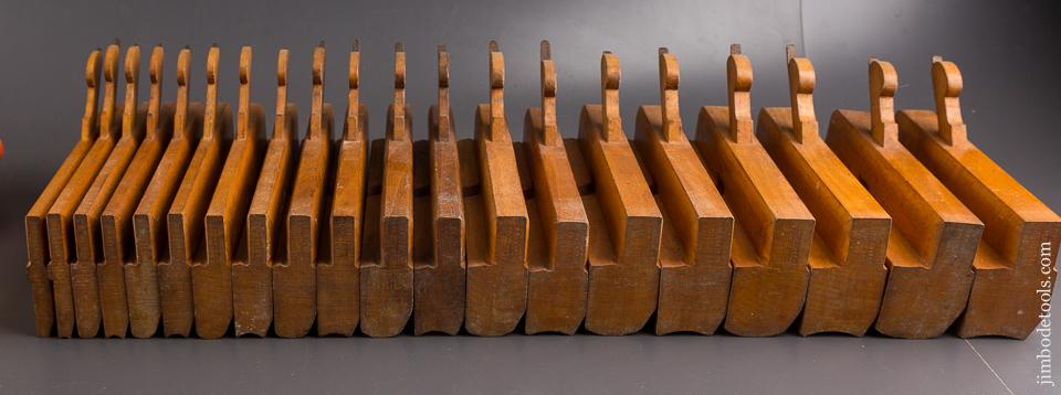MAGNIFICENT! Set of Twenty Hollows & Rounds Molding Planes by JJ STYLES KINGSTON NY - 85809