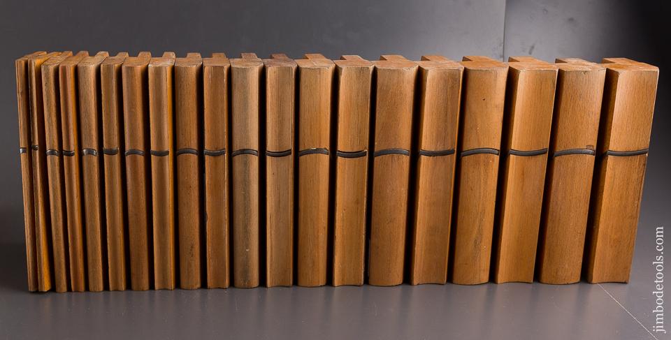 MAGNIFICENT! Set of Twenty Hollows & Rounds Molding Planes by JJ STYLES KINGSTON NY - 85809