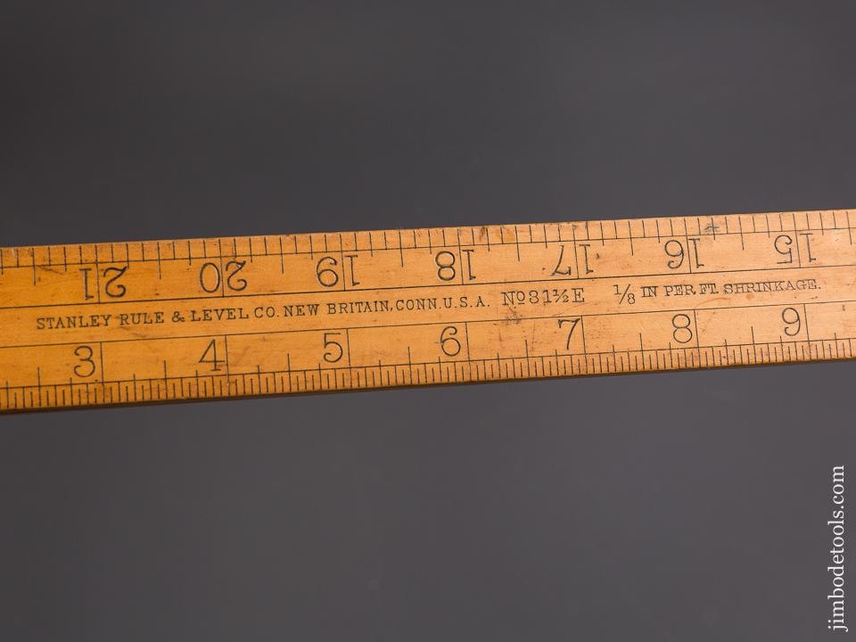 RARE Two Foot STANLEY No. 31 1/2 Boxwood & Brass Rare Side Folding Shrinkage Rule - 85832