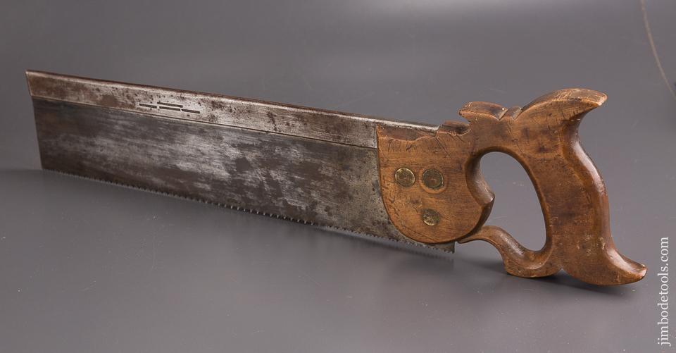 RARE 10 point 14 inch Rip ATKINS, ALLEN & CO BRISTOL Conn. 1844-55 Steel Back Saw - 85849