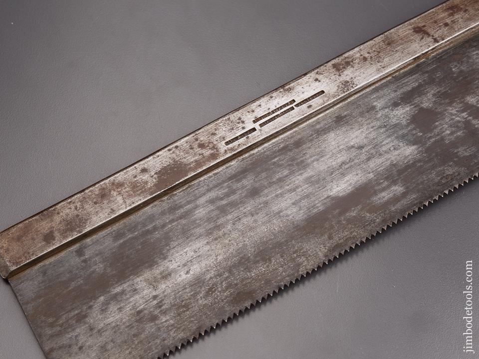 RARE 10 point 14 inch Rip ATKINS, ALLEN & CO BRISTOL Conn. 1844-55 Steel Back Saw - 85849