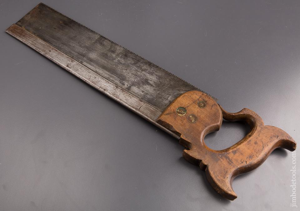 RARE 10 point 14 inch Rip ATKINS, ALLEN & CO BRISTOL Conn. 1844-55 Steel Back Saw - 85849