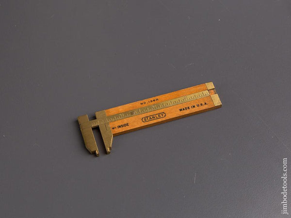 Four inch STANLEY No. 136R Boxwood & Brass Caliper Rule - 85861