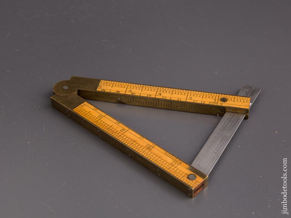 MINT! Twelve inch STEPHENS Patent January 12, 1858 STEPHENS No. 36 Folding Level/Inclinometer - 85864