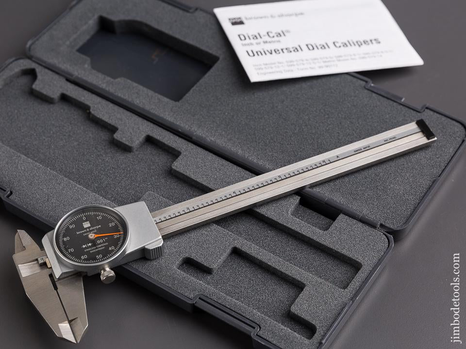 8 3/4 inch BROWN & SHARPE Dial-Cal Inch or Metric Universal Dial Calipers in Original Case - 85893