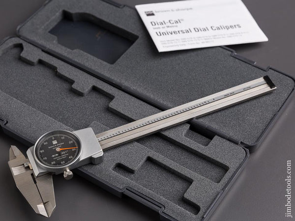 8 3/4 inch BROWN & SHARPE Dial-Cal Inch or Metric Universal Dial Calipers in Original Case - 85893