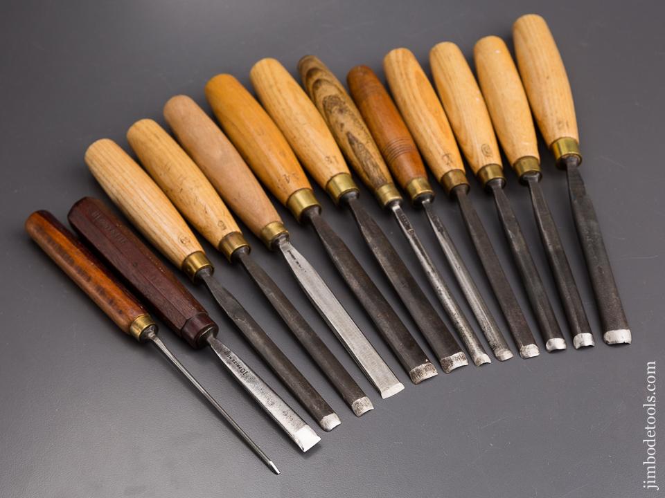 Thirteen ADDIS Carving Chisels - 85932