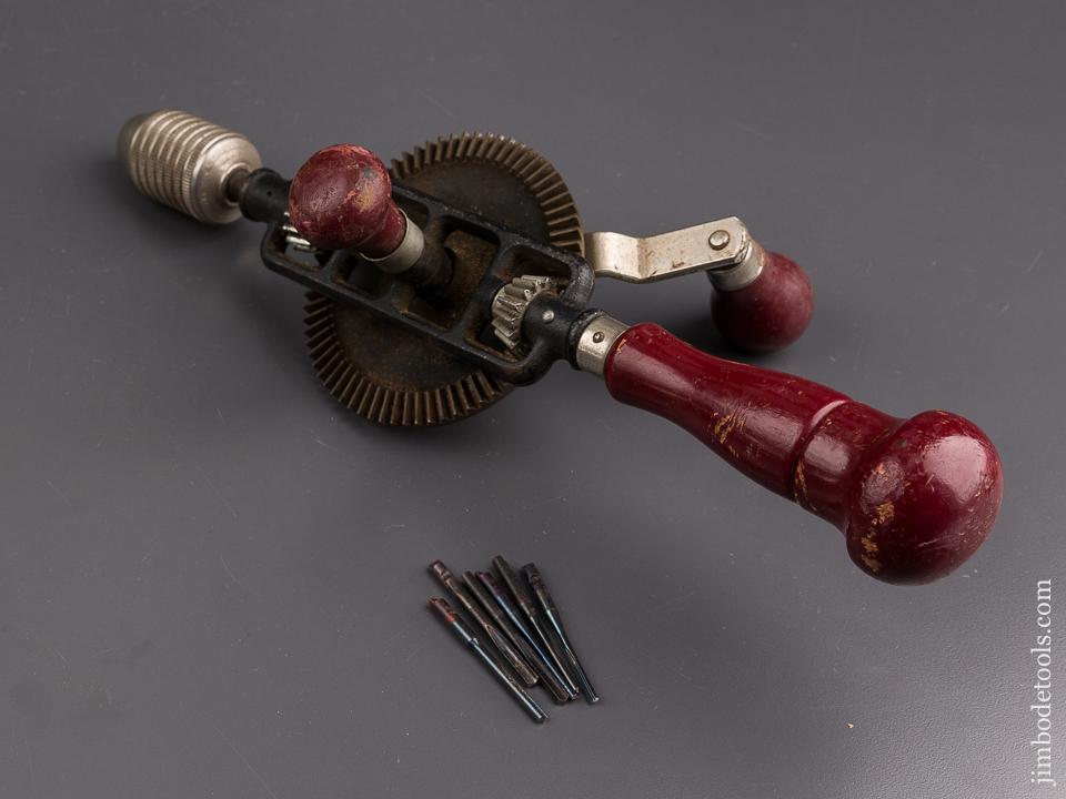 Extra Fine! STANLEY No. 624 Egg Beater Hand Drill with Six Bits - 85997