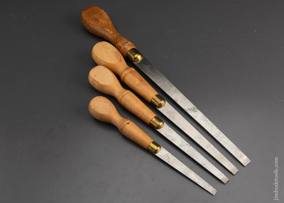 NEW OLD STOCK Graduated Set of Four STANLEY Turn Screws circa 1910-18 - EXCALIBUR 85