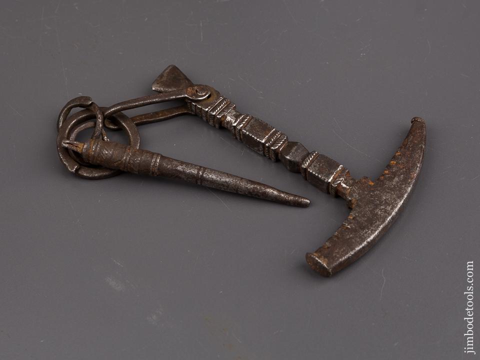 Fabulous 17th Century Flintlock Flint Knapping Hammer with Touch Hole Pick - 86000U