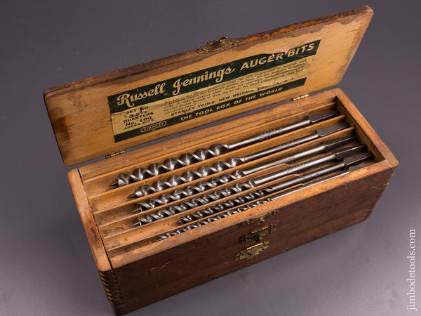 Complete Set of 13 RUSSELL JENNINGS Auger Bits in Original 3 Tiered Box - 86006