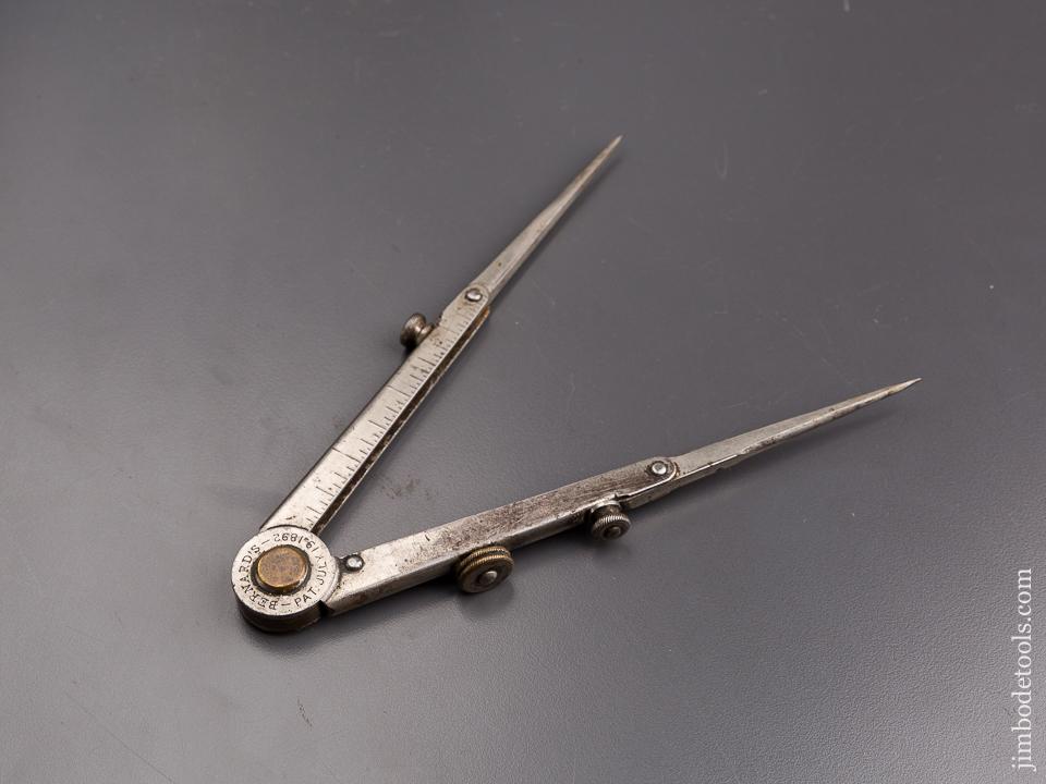 Rare! Eight inch BERNARD Patent July 19, 1892 Folding Dividers by SCHOLLHORN - 86035