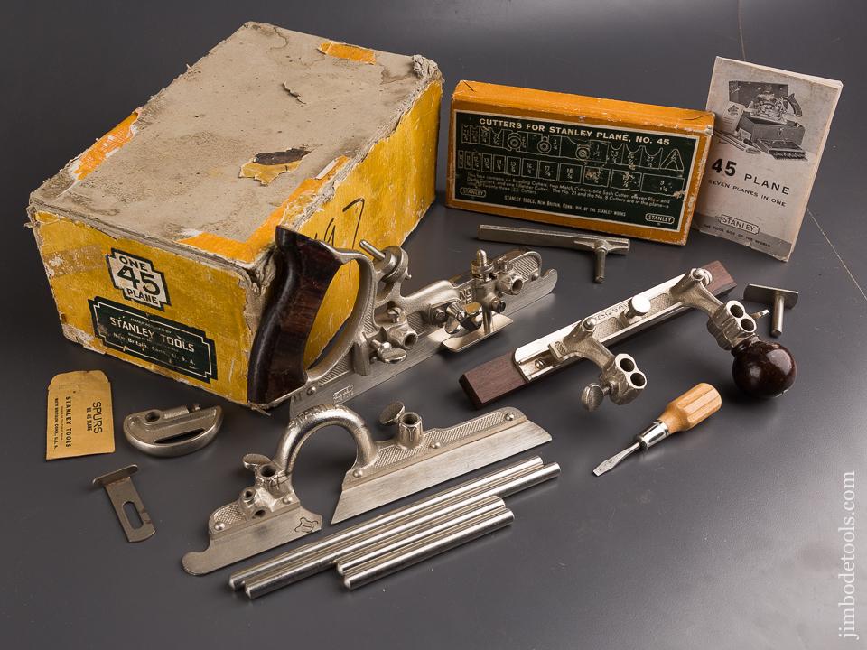 STANLEY No. 45 Combination Plane 100% COMPLETE & MINT!  In Original Box - 86100