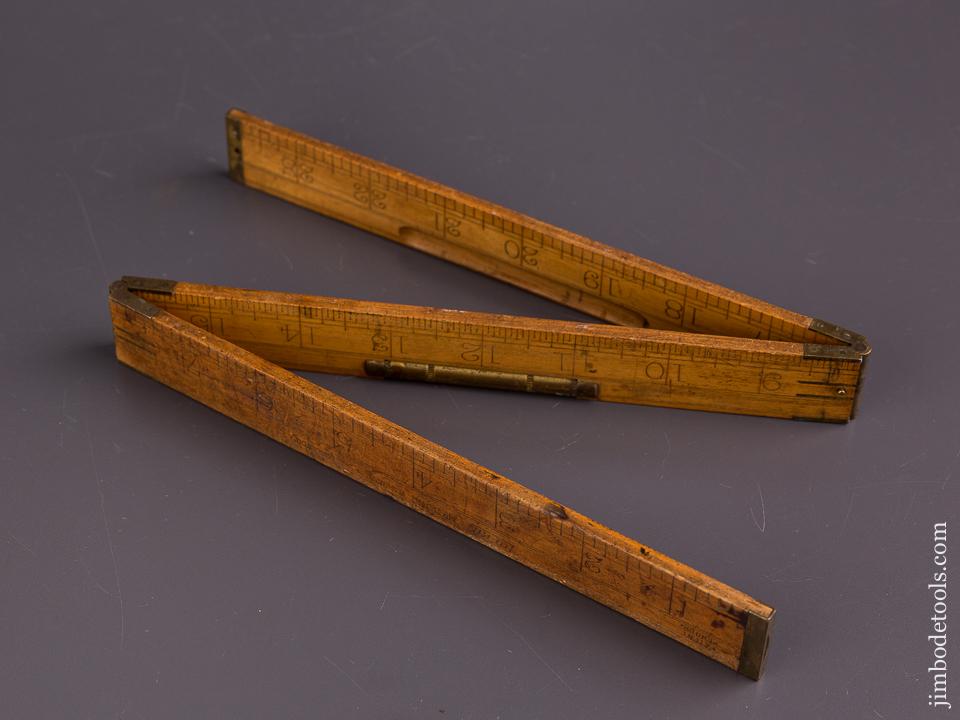 LUFKIN No. 2062 Boxwood & Brass Two Foot Two Fold Rule with Level - 86105