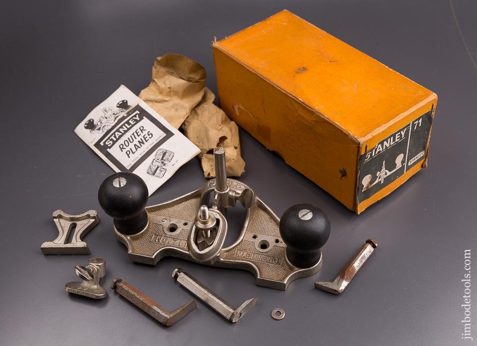 STANLEY No. 71 Router Plane EXTRA FINE & COMPLETE in Original Box - 86115