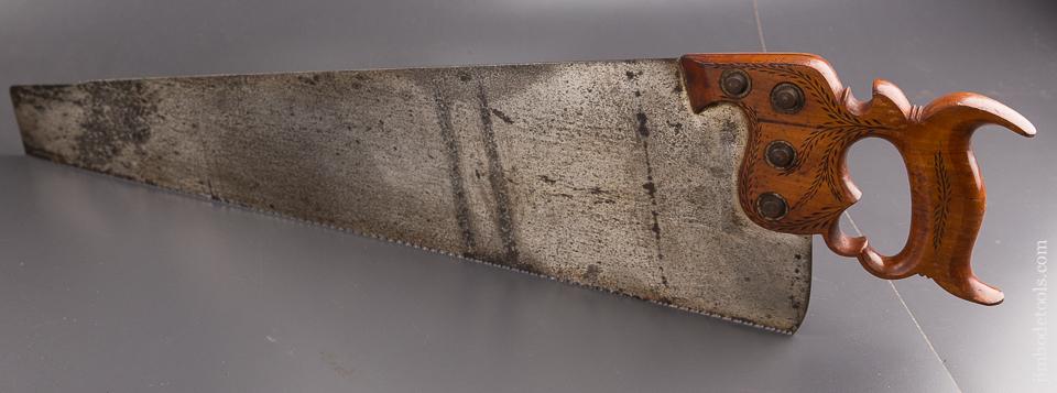 Stunning! DISSTON No. 12 London Spring Rip Hand Saw circa 1871 EXTRA FINE - 91267U