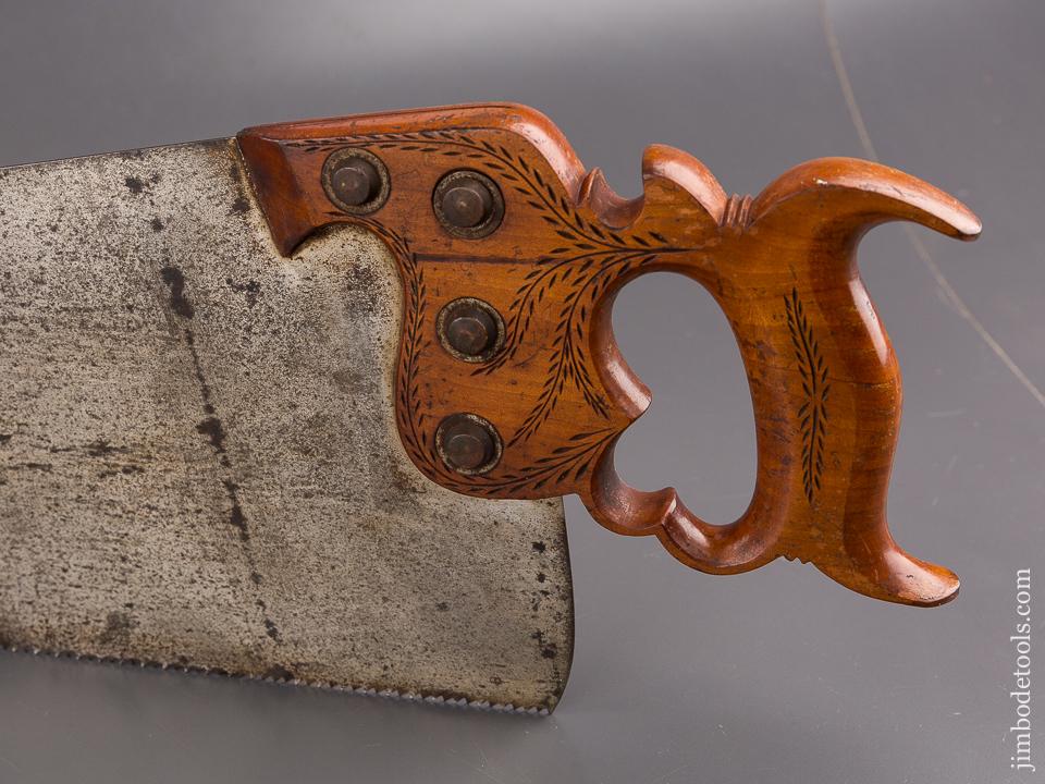 Stunning! DISSTON No. 12 London Spring Rip Hand Saw circa 1871 EXTRA FINE - 91267U