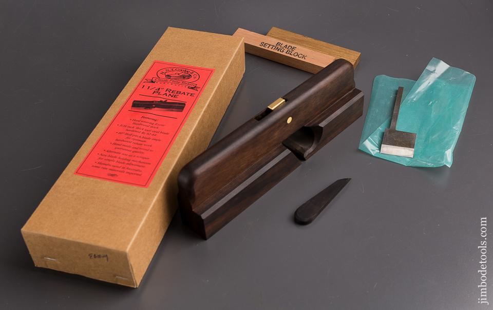 H.N.T. CORDON & CO. Ebony 1 1/4 inch Rebate Plane MINT in Original Box - 86195