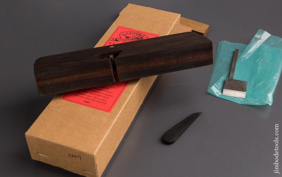 H.N.T. CORDON & CO. Ebony 1 1/4 inch Rebate Plane MINT in Original Box - 86195