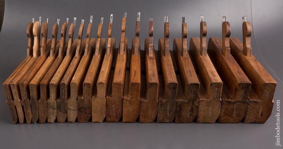 Complete SKEWED Set of KING & COMPE HULL Hollows & Rounds Moulding Planes circa 1864-1907 FINE