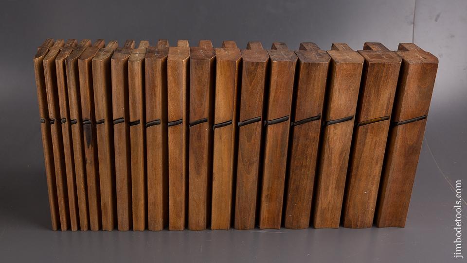 Complete SKEWED Set of KING & COMPE HULL Hollows & Rounds Moulding Planes circa 1864-1907 FINE