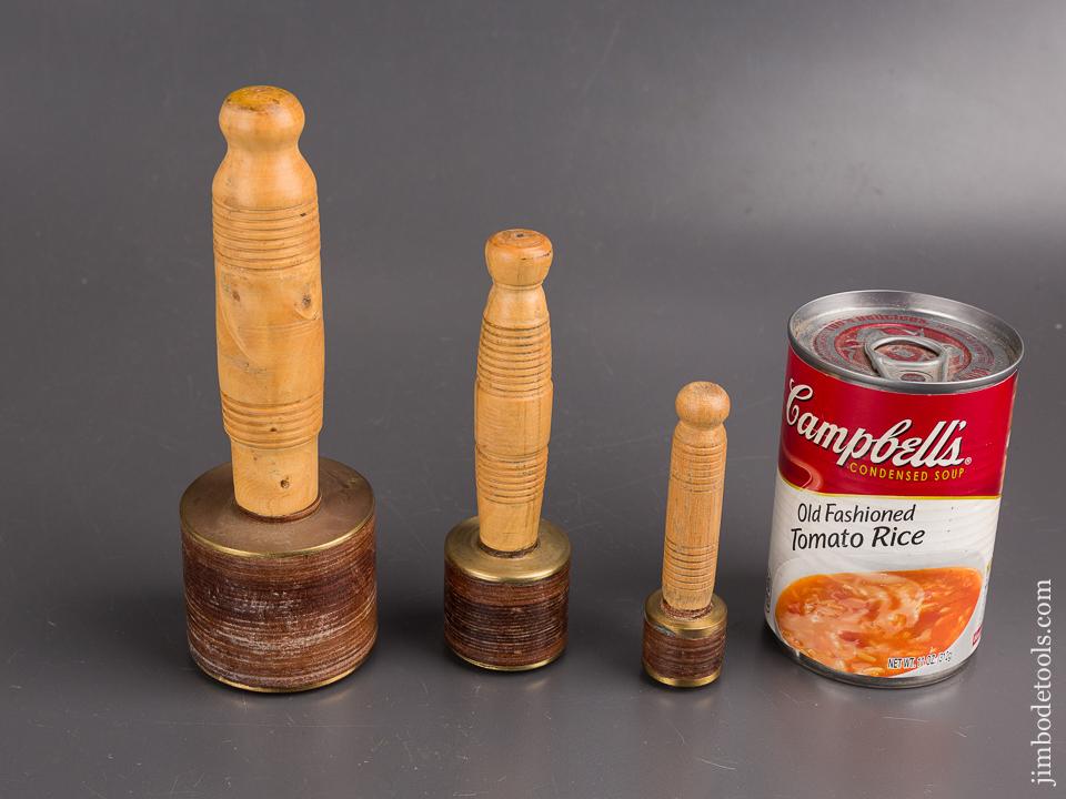 Unusual Set of Three Leather & Boxwood Carving Mallets - 86200M