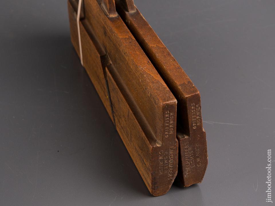 Matched Pair of GRIFFITHS NORWICH No. 8 Hollow & Round Moulding Planes circa 1803-1958 - 86212