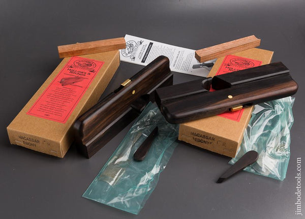 Pair of One inch Ebony H.N.T. GORDON & CO. Hollow & Round Moulding Planes MINT in Original Boxes - 86219