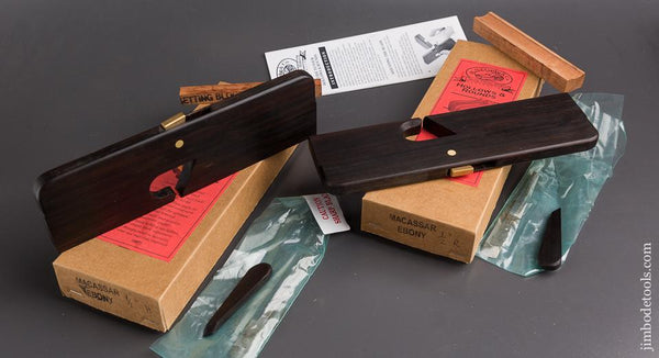 Pair of Half inch Ebony H.N.T. GORDON & CO. Hollow & Round Moulding Planes MINT in Original Boxes - 86221