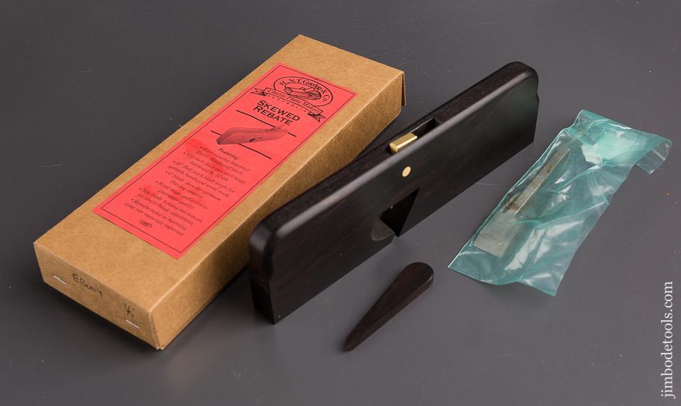 H.N.T. CORDON & CO. Ebony 3/4 inch Skewed Rebate Moulding Plane MINT in Original Box - 86222
