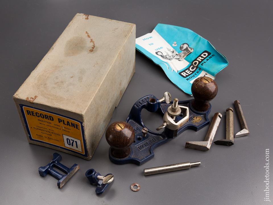 RECORD No. 071 Router Plane MINT in Original Box - 86230