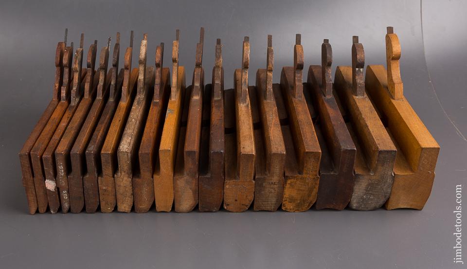 Complete Working Set of 18 Hollows & Rounds Molding Planes by MATHIESON Glasgow circa 1854-1966 Numbered 2-18 EVENS - 86233