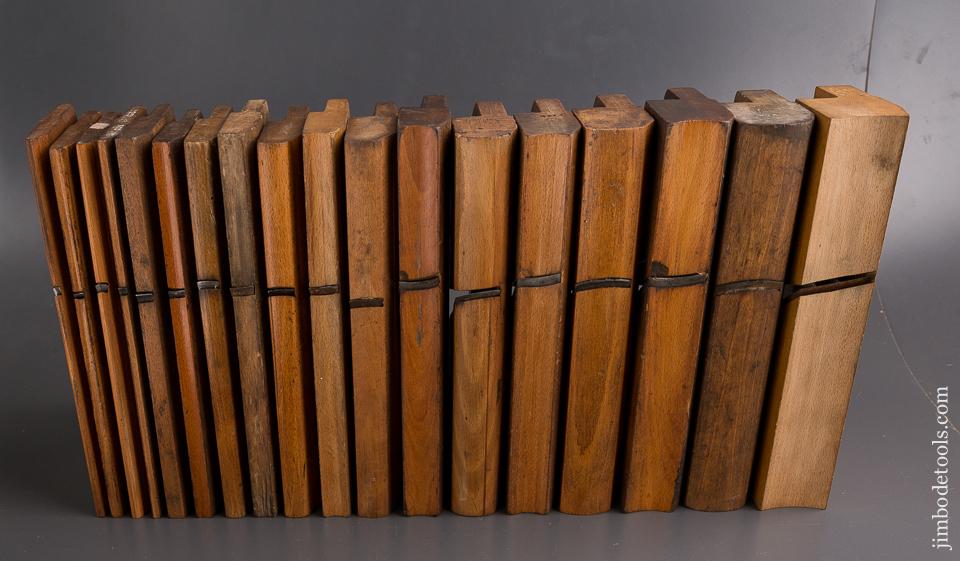Complete Working Set of 18 Hollows & Rounds Molding Planes by MATHIESON Glasgow circa 1854-1966 Numbered 2-18 EVENS - 86233