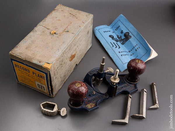 Extra Fine! RECORD No. 071 Router Plane 100% COMPLETE in Original Box - 86256