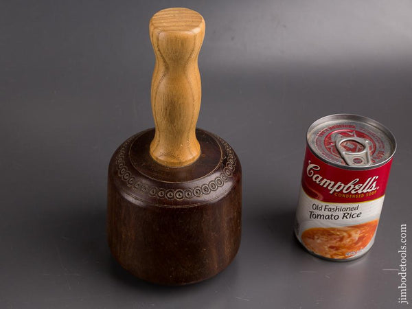 Early Decorated 2 1/2 pound Lignum Mallet - 86269