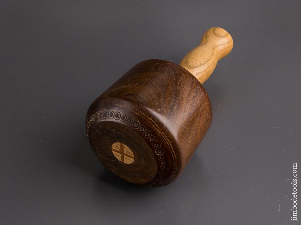 Early Decorated 2 1/2 pound Lignum Mallet - 86269
