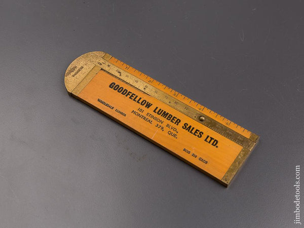 UNUSED Six inch Boxwood & Brass Rope Caliper for GOODFELLOW LUMBER SALES LTD, MONTREAL - 86296