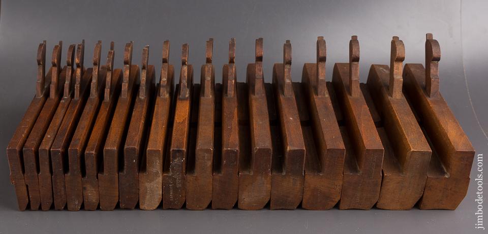 RARE Complete Working ODD Set of MOSELEY Hollows & Rounds Moulding Planes Numbered 3-19 circa 1862-80 LONDON - 86311